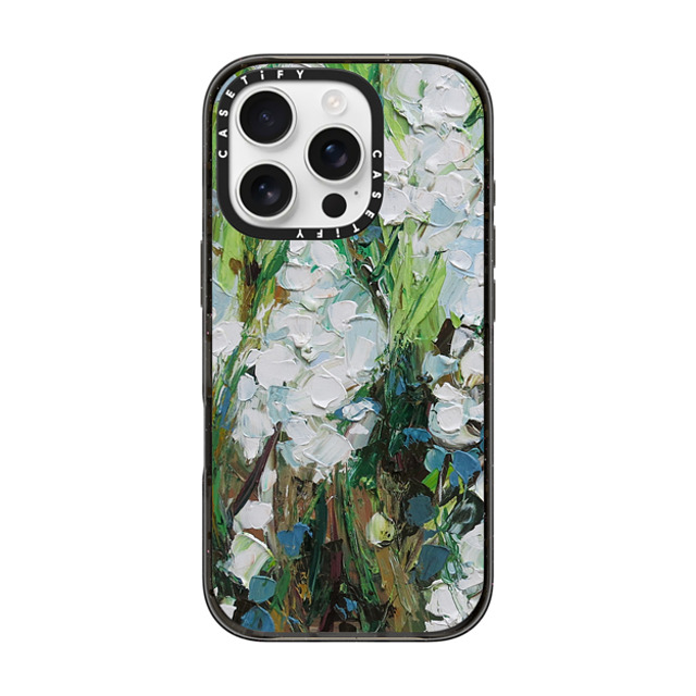 Ann Marie Coolick x CASETiFY iPhone 16 Pro ケース ブラック インパクトケース MagSafe対応 Wild Squill Flowers