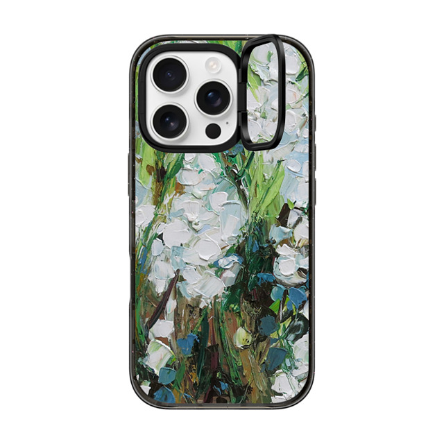 Ann Marie Coolick x CASETiFY iPhone 16 Pro ケース ブラック インパクトリングスタンドケース MagSafe対応 Wild Squill Flowers