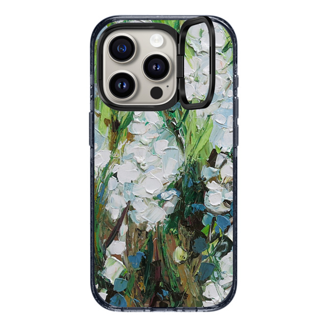 Ann Marie Coolick x CASETiFY iPhone 15 Pro ケース Classic Blue インパクトリングスタンドケース MagSafe対応 Wild Squill Flowers