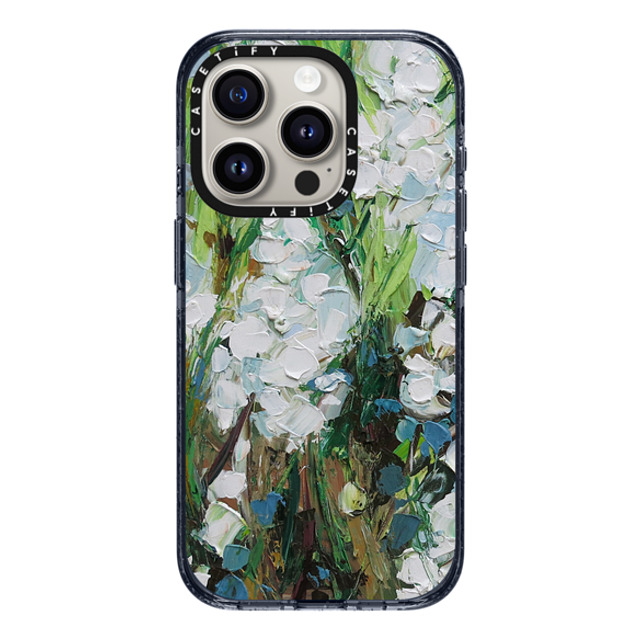 Ann Marie Coolick x CASETiFY iPhone 15 Pro ケース Classic Blue インパクトケース MagSafe対応 Wild Squill Flowers