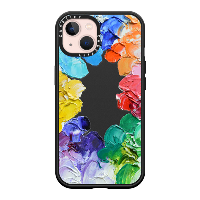 Ann Marie Coolick x CASETiFY iPhone 13 ケース マットブラック インパクトケース MagSafe対応 Rainbow Color Wheel