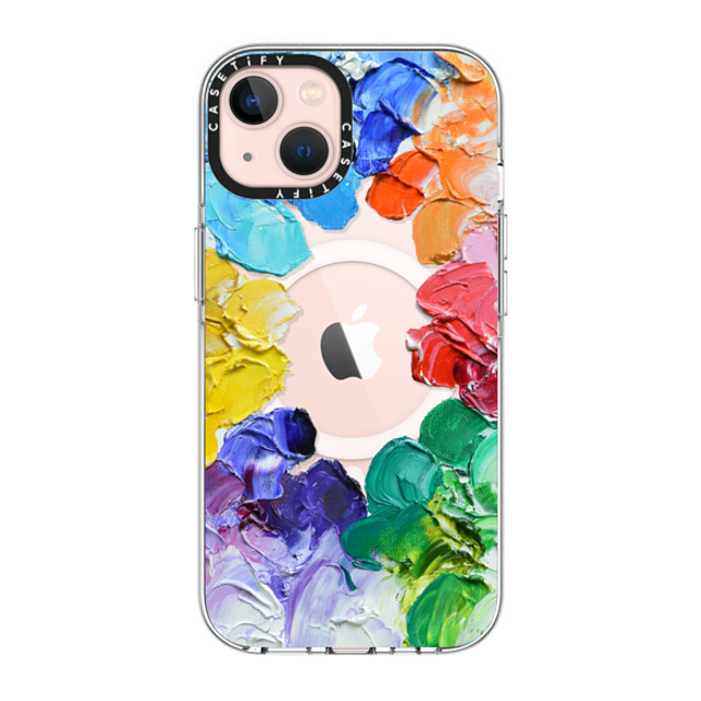 Ann Marie Coolick x CASETiFY iPhone 13 ケース クリア クリア ケース MagSafe対応 Rainbow Color Wheel