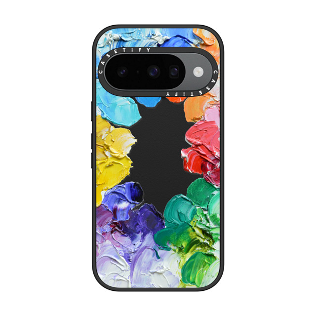 Ann Marie Coolick x CASETiFY Pixel 10 Case Floral,Fine Art マットブラック Impact Magnetic Case Rainbow Color Wheel