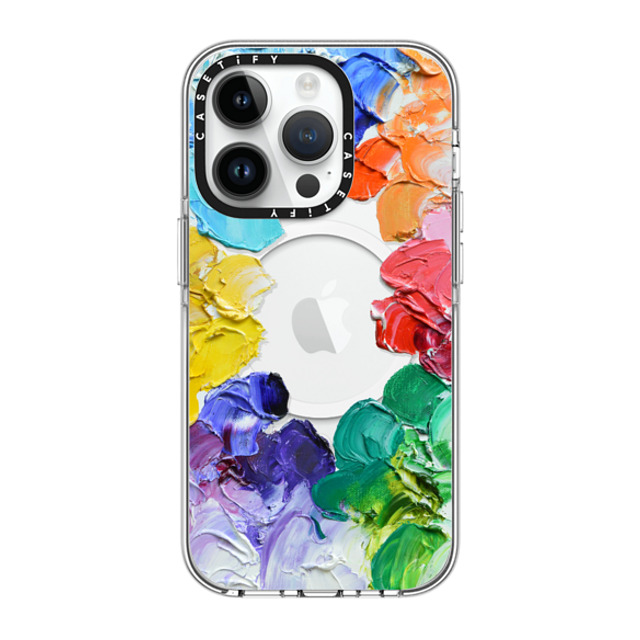 Ann Marie Coolick x CASETiFY iPhone 14 Pro ケース クリア クリア ケース MagSafe対応 Rainbow Color Wheel