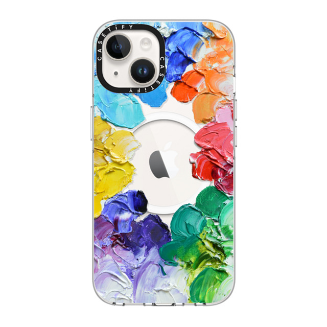 Ann Marie Coolick x CASETiFY iPhone 14 ケース クリア クリア ケース MagSafe対応 Rainbow Color Wheel