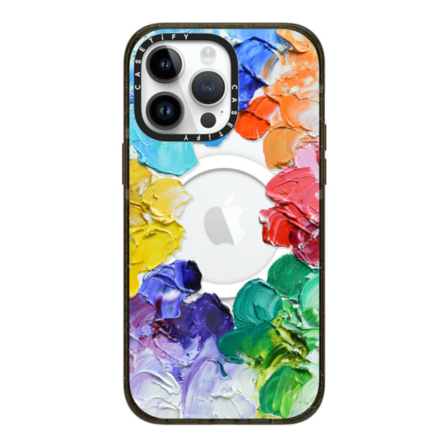 Ann Marie Coolick x CASETiFY iPhone 14 Pro Max ケース ブラック インパクトケース MagSafe対応 Rainbow Color Wheel