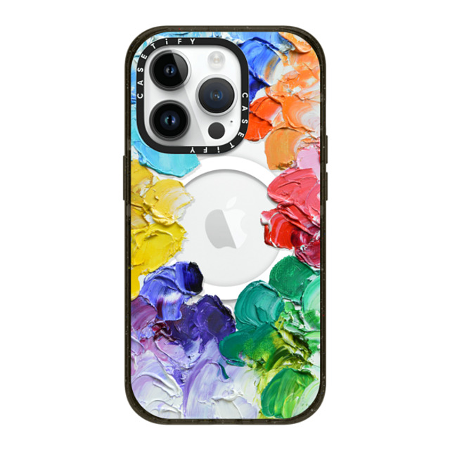 Ann Marie Coolick x CASETiFY iPhone 14 Pro ケース ブラック インパクトケース MagSafe対応 Rainbow Color Wheel