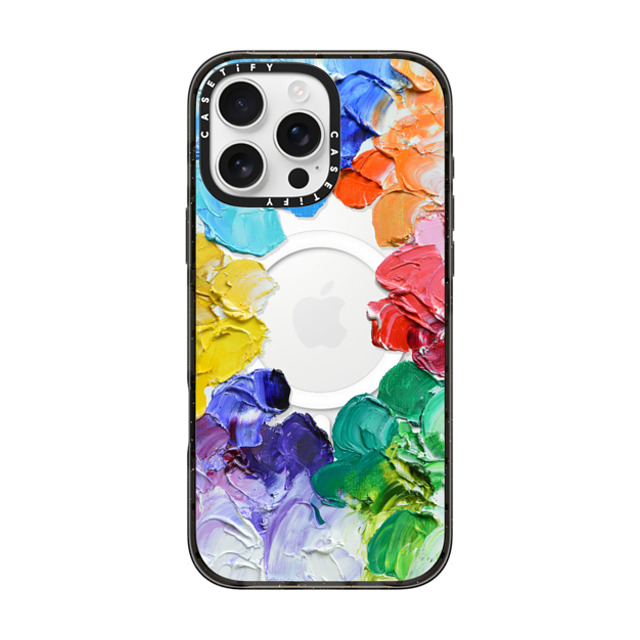 Ann Marie Coolick x CASETiFY iPhone 16 Pro Max ケース ブラック インパクトケース MagSafe対応 Rainbow Color Wheel