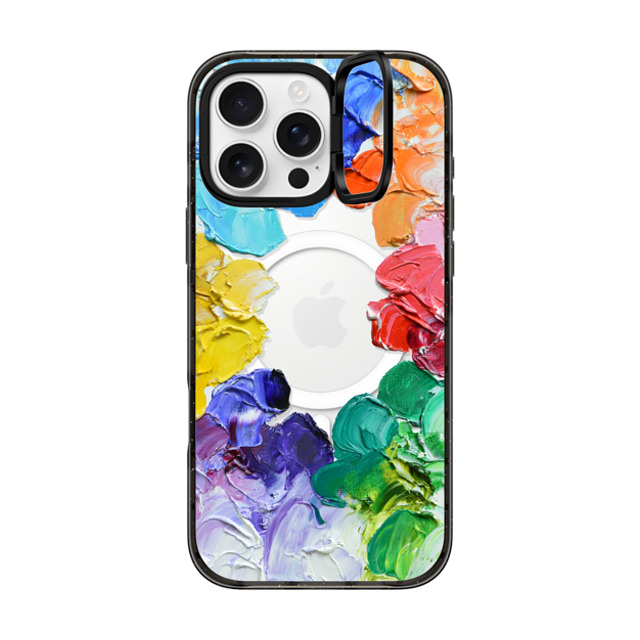 Ann Marie Coolick x CASETiFY iPhone 16 Pro Max ケース ブラック インパクトリングスタンドケース MagSafe対応 Rainbow Color Wheel