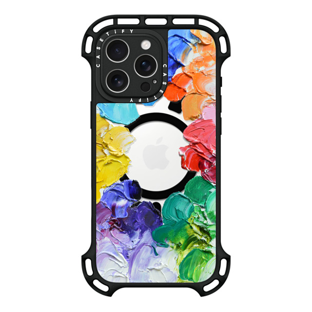 Ann Marie Coolick x CASETiFY iPhone 16 Pro Max ケース ブラック ウルトラ バウンスケース MagSafe対応 Rainbow Color Wheel