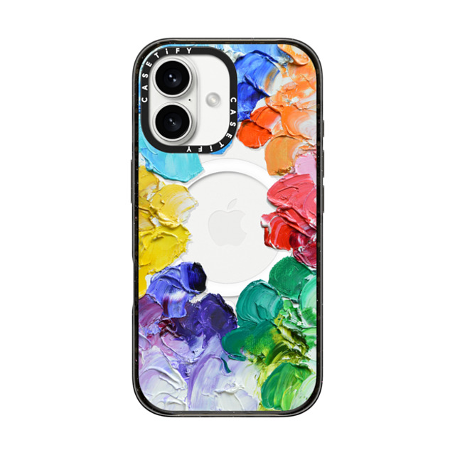 Ann Marie Coolick x CASETiFY iPhone 16 ケース ブラック インパクトケース MagSafe対応 Rainbow Color Wheel