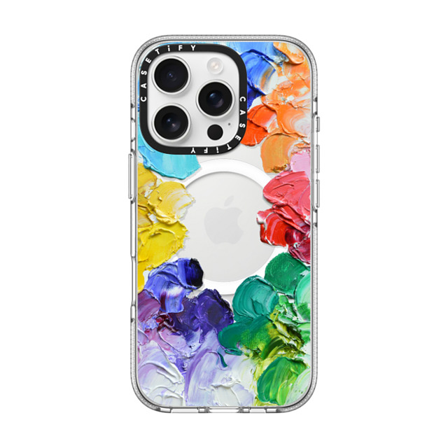 Ann Marie Coolick x CASETiFY iPhone 16 Pro ケース クリア クリア ケース MagSafe対応 Rainbow Color Wheel