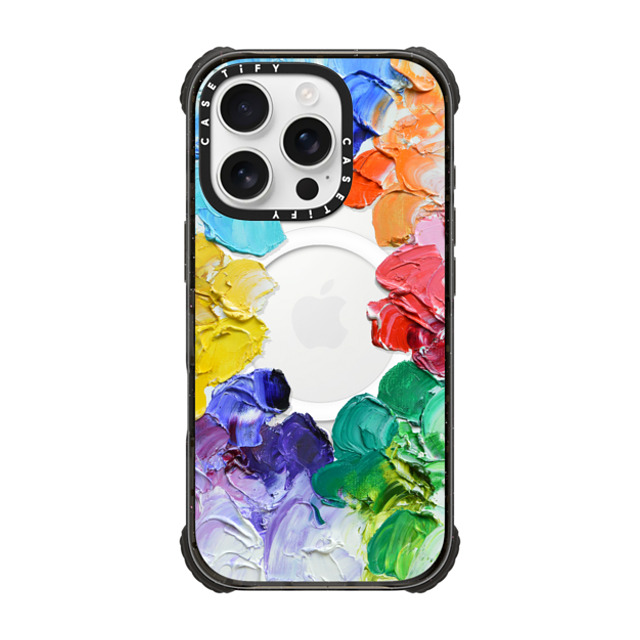 Ann Marie Coolick x CASETiFY iPhone 16 Pro ケース ブラック ウルトラ インパクトケース MagSafe 対応 Rainbow Color Wheel