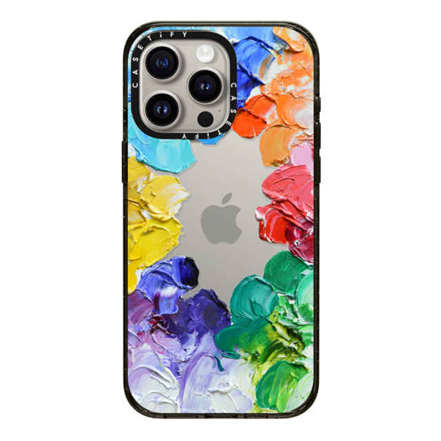 Ann Marie Coolick x CASETiFY iPhone 15 Pro Max ケース ブラック インパクトケース Rainbow Color Wheel