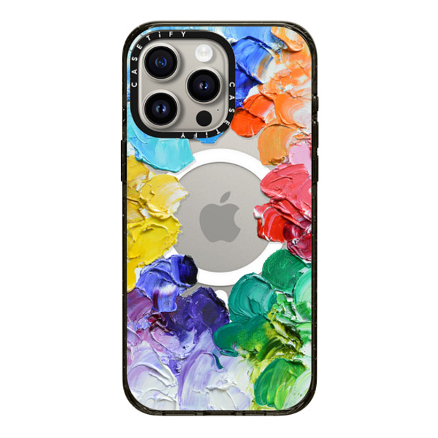 Ann Marie Coolick x CASETiFY iPhone 15 Pro Max ケース ブラック インパクトケース MagSafe対応 Rainbow Color Wheel