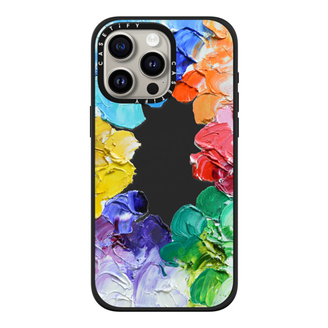 Ann Marie Coolick x CASETiFY iPhone 15 Pro Max ケース マットブラック インパクトケース MagSafe対応 Rainbow Color Wheel