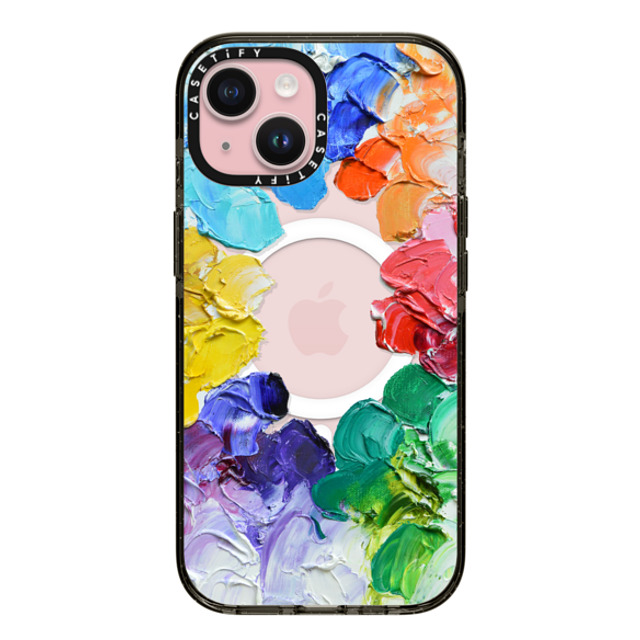Ann Marie Coolick x CASETiFY iPhone 15 ケース Floral,Fine Art ブラック インパクトケース MagSafe対応 Rainbow Color Wheel Mother's Day Ann Marie Coolick x CASETiFY iPhone 15 ケース Floral,Fine Art ブラック インパクトケース MagSafe対応 Rainbow Color Wheel Mother's Day
