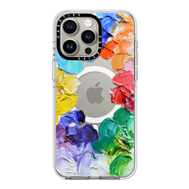 Ann Marie Coolick x CASETiFY iPhone 15 Pro Max ケース クリア クリア ケース MagSafe対応 Rainbow Color Wheel