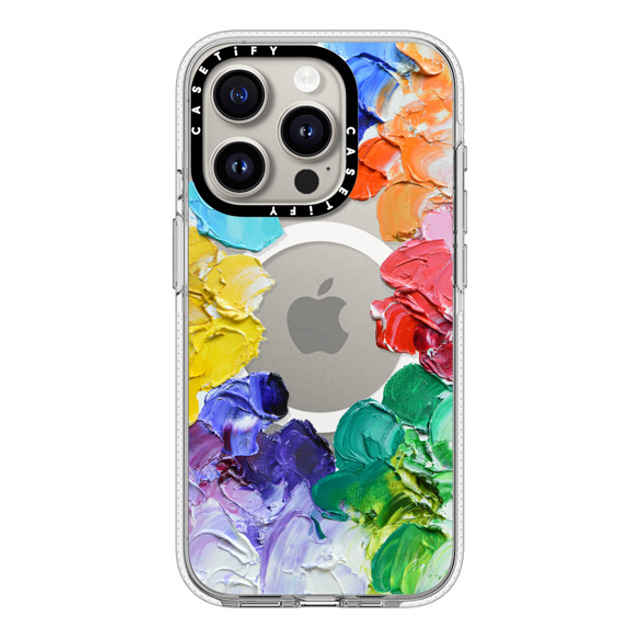 Ann Marie Coolick x CASETiFY iPhone 15 Pro ケース クリア クリア ケース MagSafe対応 Rainbow Color Wheel