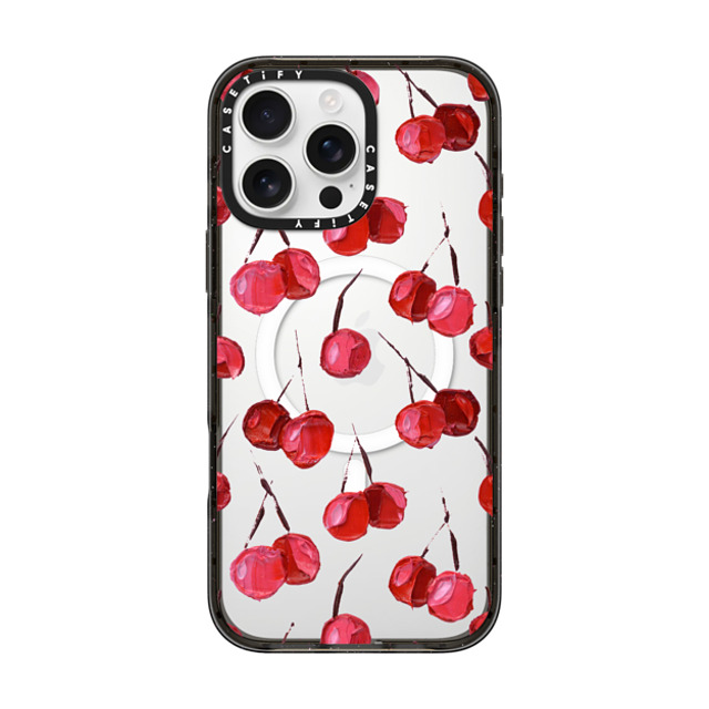 Ann Marie Coolick x CASETiFY iPhone 16 Pro Max ケース ブラック インパクトケース MagSafe対応 Bing Cherry