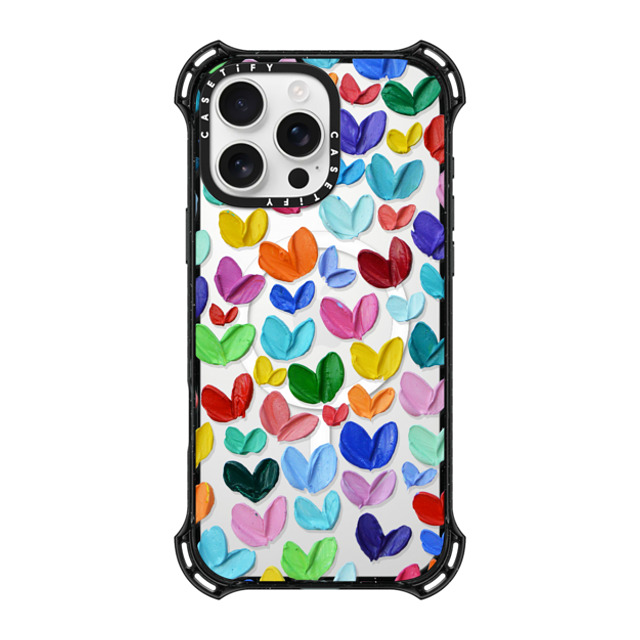 Ann Marie Coolick x CASETiFY iPhone 16 Pro Max ケース ブラック バウンスケース Polka Daub Hearts Confetti