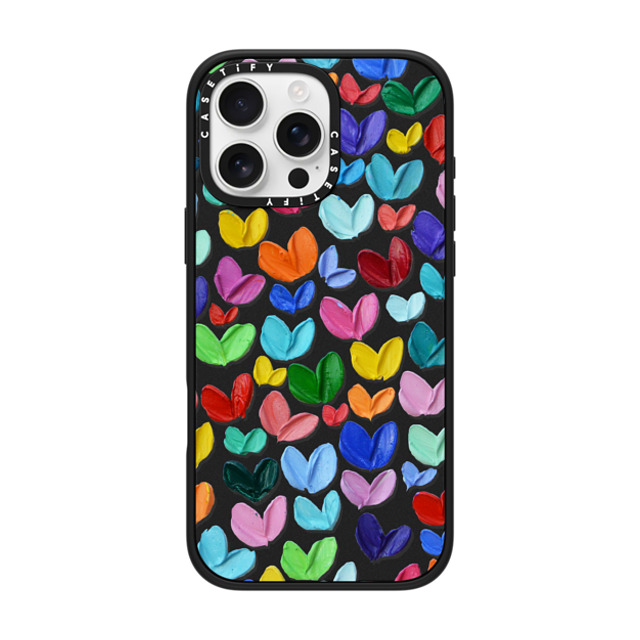 Ann Marie Coolick x CASETiFY iPhone 16 Pro Max ケース マットブラック インパクトケース MagSafe対応 Polka Daub Hearts Confetti