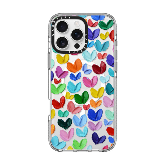 Ann Marie Coolick x CASETiFY iPhone 16 Pro Max ケース クリア クリア ケース MagSafe対応 Polka Daub Hearts Confetti