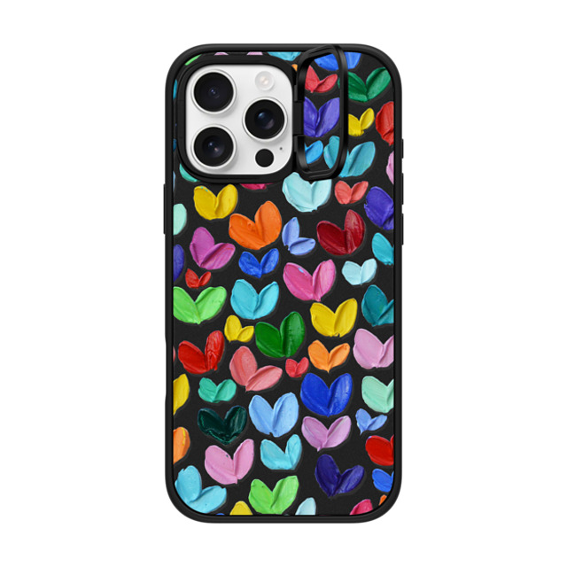 Ann Marie Coolick x CASETiFY iPhone 16 Pro Max ケース マットブラック インパクトリングスタンドケース MagSafe対応 Polka Daub Hearts Confetti