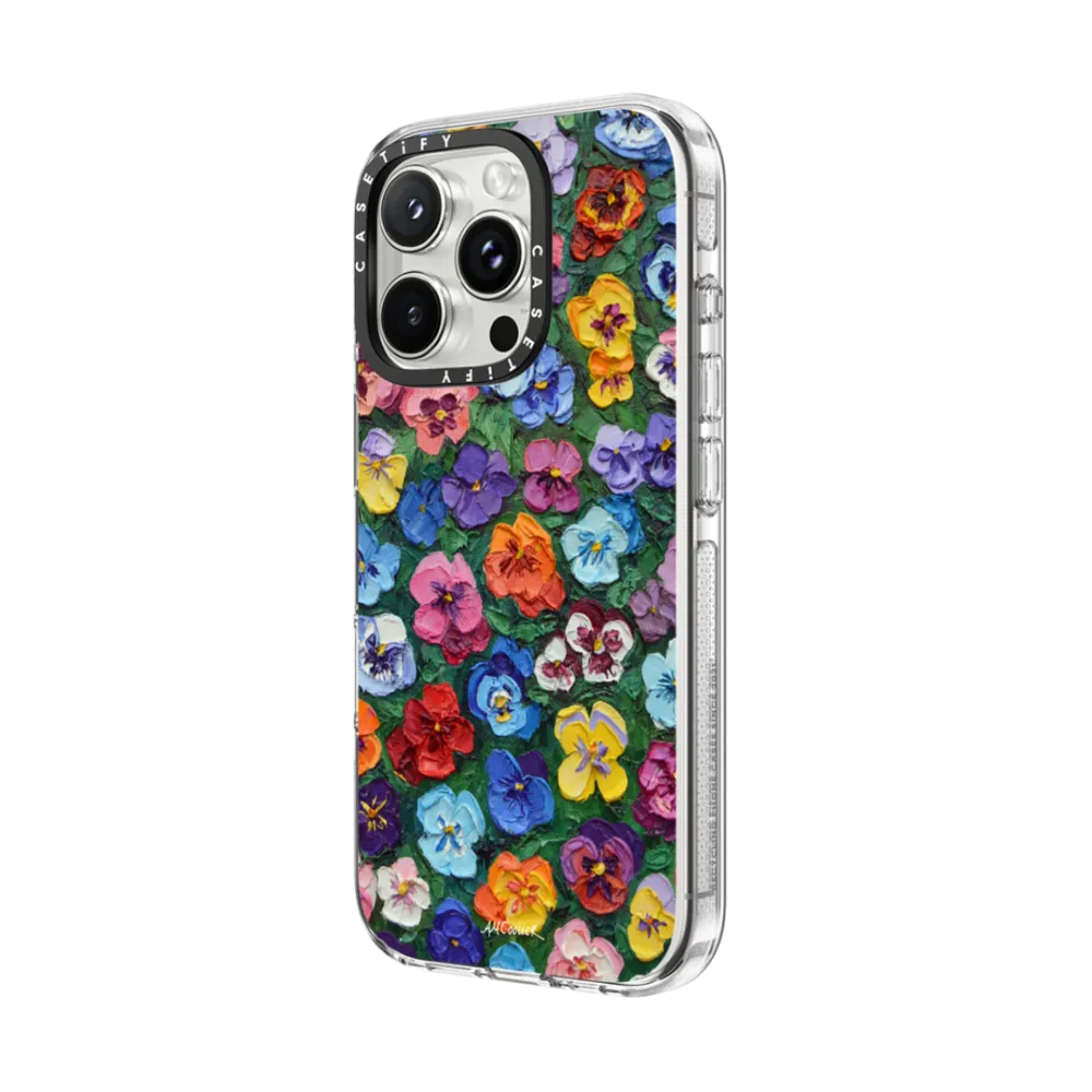 Impact Clear iPhone 16 Pro Max Case MagSafe Compatible - Pansy Garden