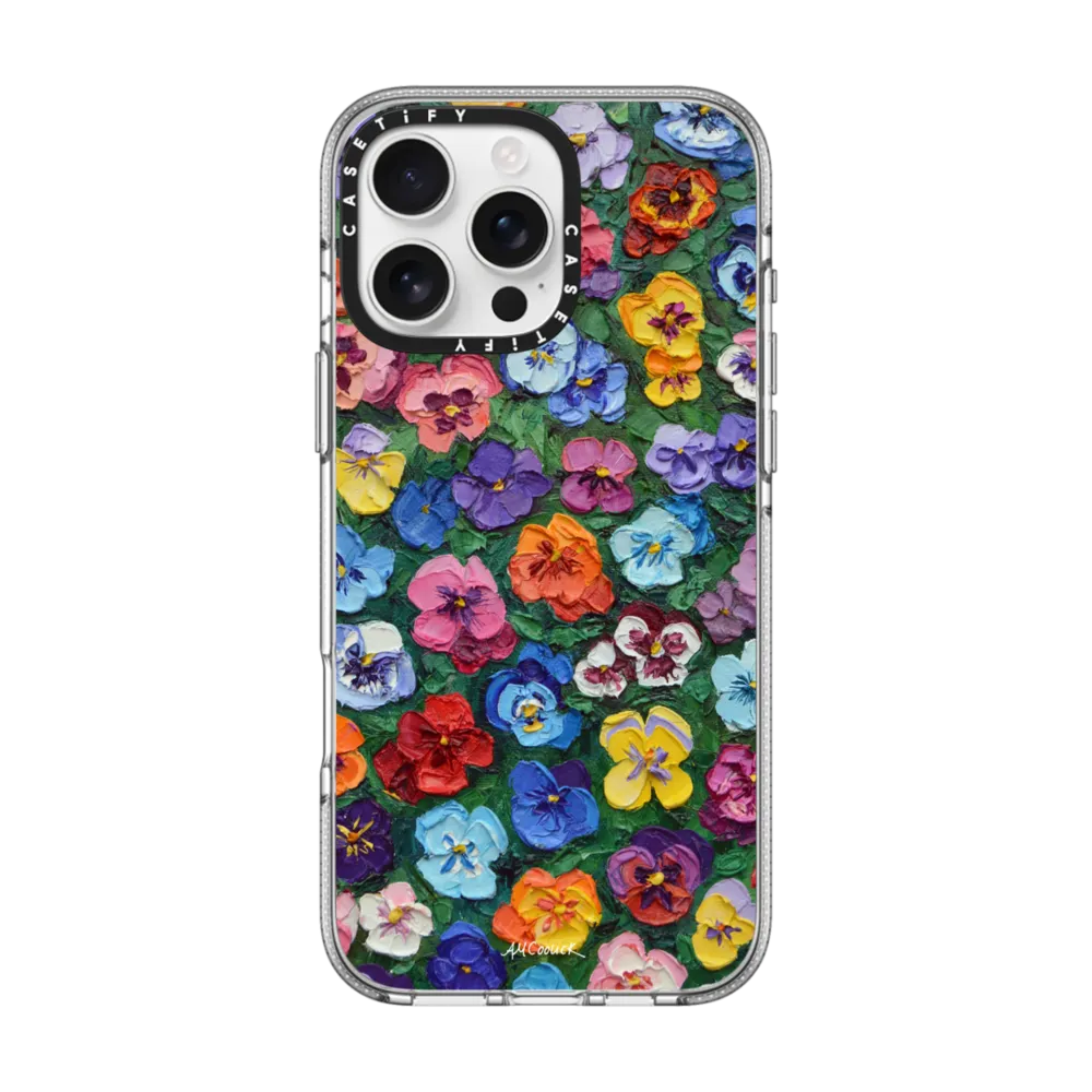 Impact Clear iPhone 16 Pro Max Case MagSafe Compatible - Pansy Garden