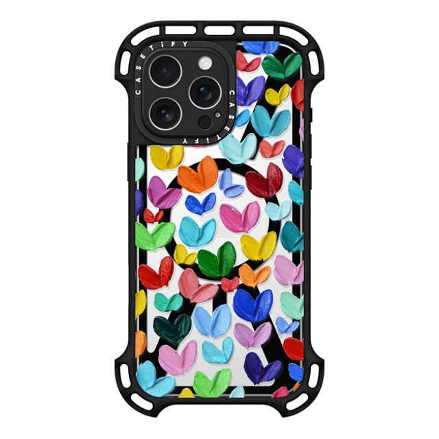 Ann Marie Coolick x CASETiFY iPhone 16 Pro Max ケース ブラック ウルトラ バウンスケース MagSafe対応 Polka Daub Hearts Confetti