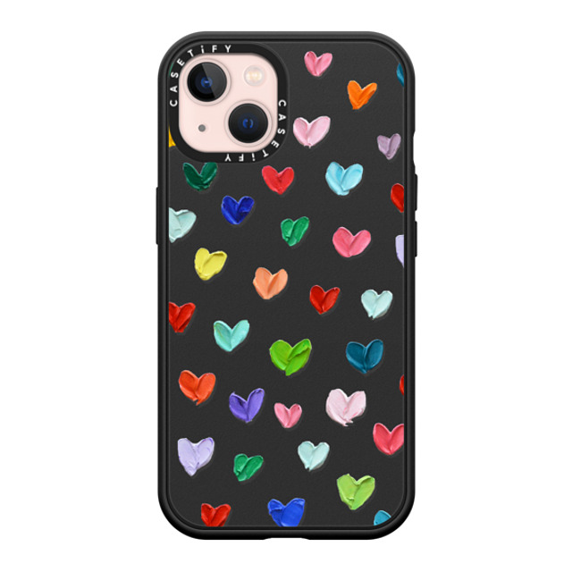 Ann Marie Coolick x CASETiFY iPhone 13 ケース マットブラック インパクトケース MagSafe対応 Polka Daub Hearts