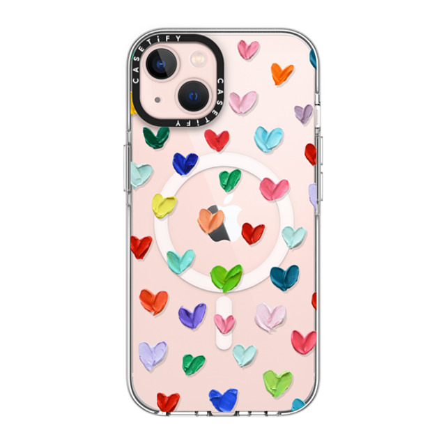 Ann Marie Coolick x CASETiFY iPhone 13 ケース クリア クリア ケース MagSafe対応 Polka Daub Hearts