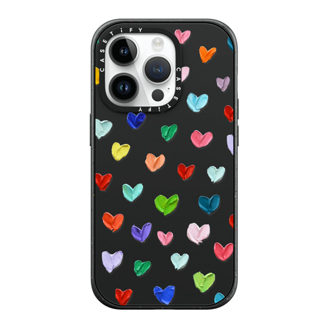 Ann Marie Coolick x CASETiFY iPhone 14 Pro ケース マットブラック インパクトケース MagSafe対応 Polka Daub Hearts