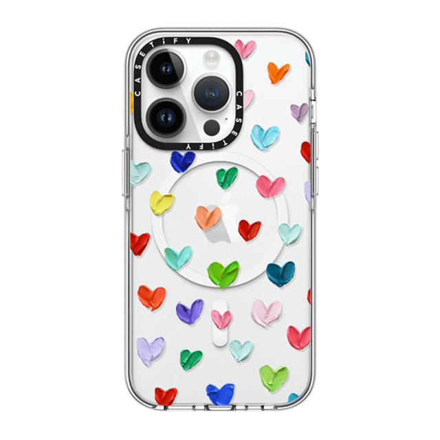 Ann Marie Coolick x CASETiFY iPhone 14 Pro ケース クリア クリア ケース MagSafe対応 Polka Daub Hearts