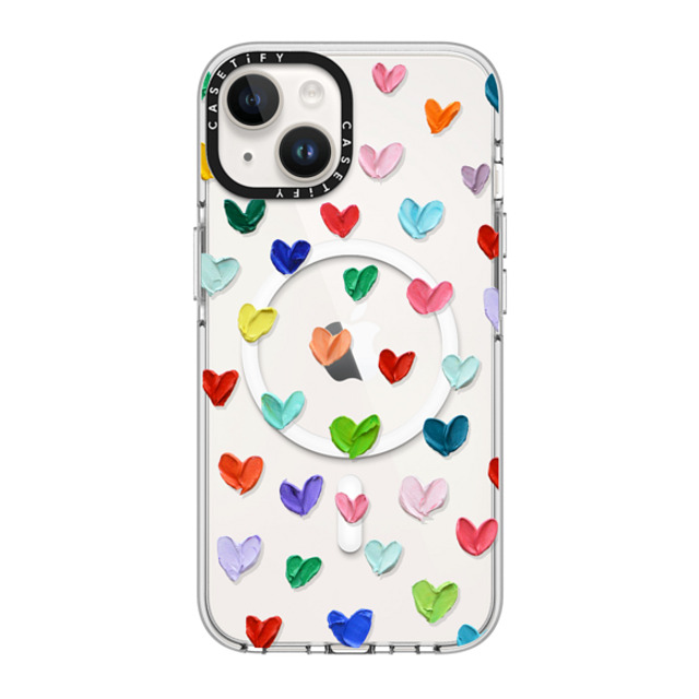 Ann Marie Coolick x CASETiFY iPhone 14 ケース クリア クリア ケース MagSafe対応 Polka Daub Hearts