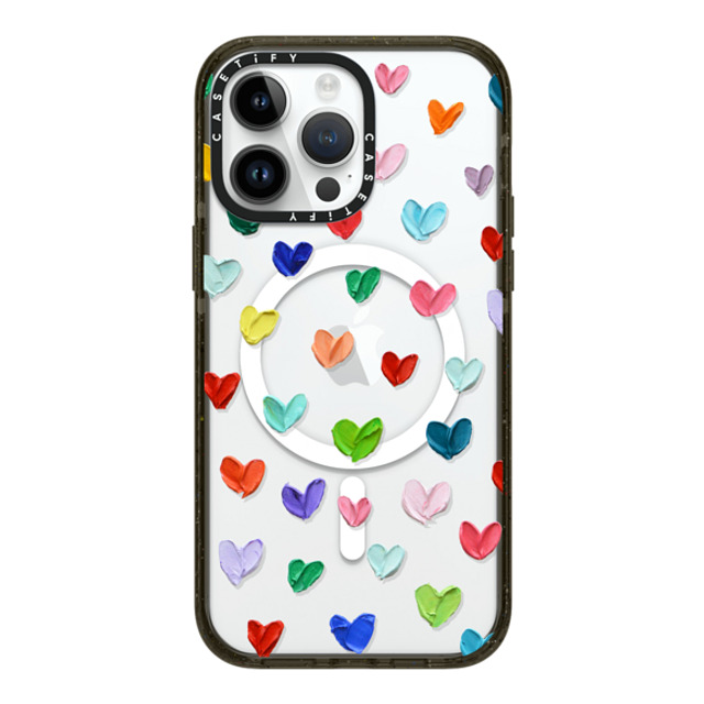 Ann Marie Coolick x CASETiFY iPhone 14 Pro Max ケース ブラック インパクトケース MagSafe対応 Polka Daub Hearts