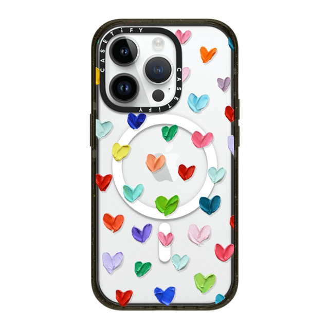 Ann Marie Coolick x CASETiFY iPhone 14 Pro ケース ブラック インパクトケース MagSafe対応 Polka Daub Hearts