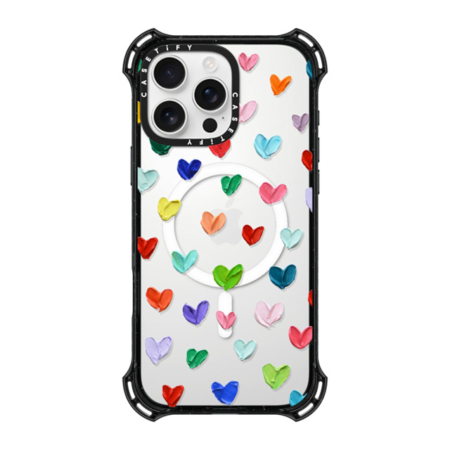 Ann Marie Coolick x CASETiFY iPhone 16 Pro Max ケース ブラック バウンスケース Polka Daub Hearts