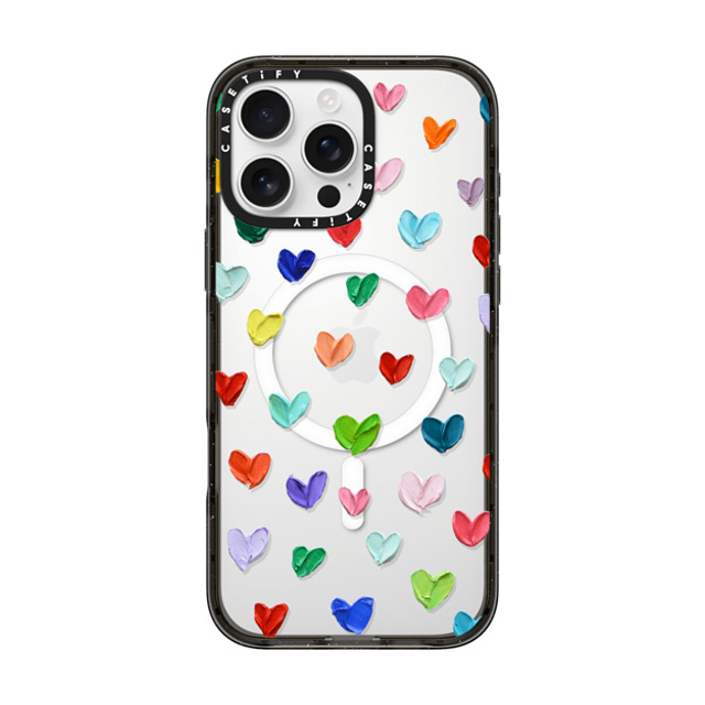 Ann Marie Coolick x CASETiFY iPhone 16 Pro Max ケース ブラック インパクトケース MagSafe対応 Polka Daub Hearts