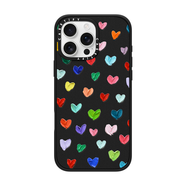 Ann Marie Coolick x CASETiFY iPhone 16 Pro Max ケース マットブラック インパクトケース MagSafe対応 Polka Daub Hearts