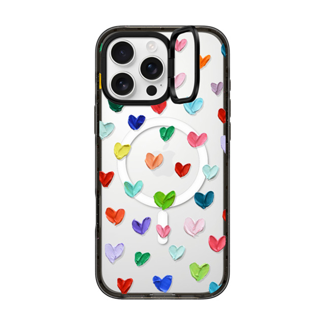 Ann Marie Coolick x CASETiFY iPhone 16 Pro Max ケース ブラック インパクトリングスタンドケース MagSafe対応 Polka Daub Hearts