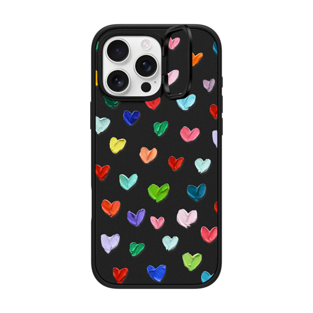 Ann Marie Coolick x CASETiFY iPhone 16 Pro Max ケース マットブラック インパクトリングスタンドケース MagSafe対応 Polka Daub Hearts