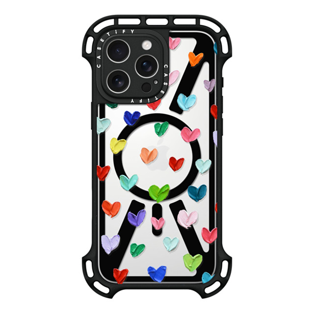 Ann Marie Coolick x CASETiFY iPhone 16 Pro Max ケース ブラック ウルトラ バウンスケース MagSafe対応 Polka Daub Hearts