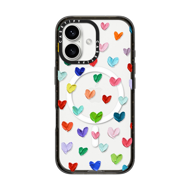 Ann Marie Coolick x CASETiFY iPhone 16 ケース ブラック インパクトケース MagSafe対応 Polka Daub Hearts