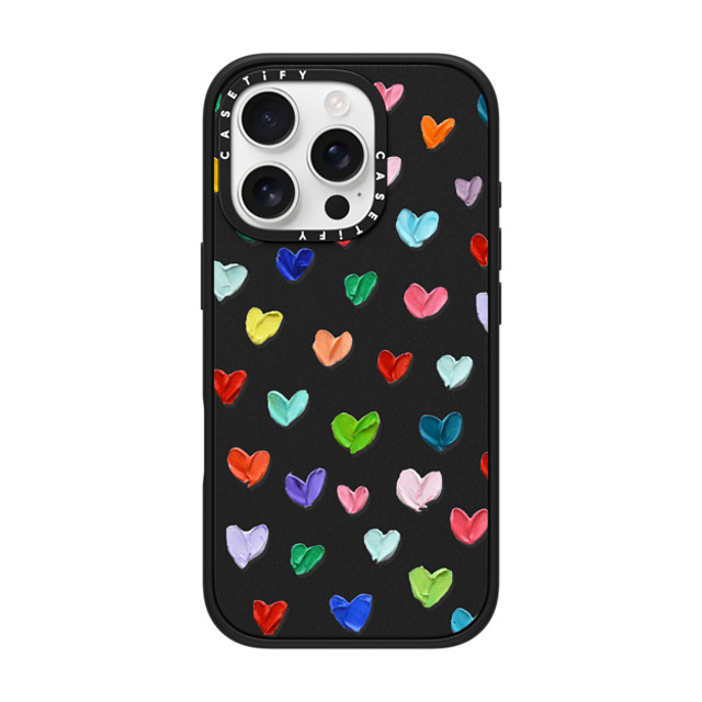 Ann Marie Coolick x CASETiFY iPhone 16 Pro ケース マットブラック インパクトケース MagSafe対応 Polka Daub Hearts