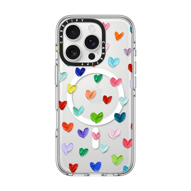 Ann Marie Coolick x CASETiFY iPhone 16 Pro ケース クリア クリア ケース MagSafe対応 Polka Daub Hearts