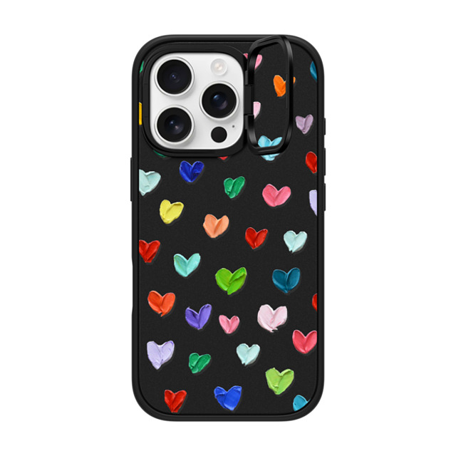 Ann Marie Coolick x CASETiFY iPhone 16 Pro ケース マットブラック インパクトリングスタンドケース MagSafe対応 Polka Daub Hearts