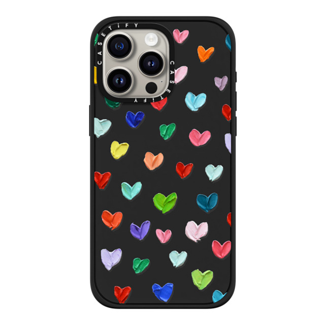 Ann Marie Coolick x CASETiFY iPhone 15 Pro Max ケース マットブラック インパクトケース MagSafe対応 Polka Daub Hearts