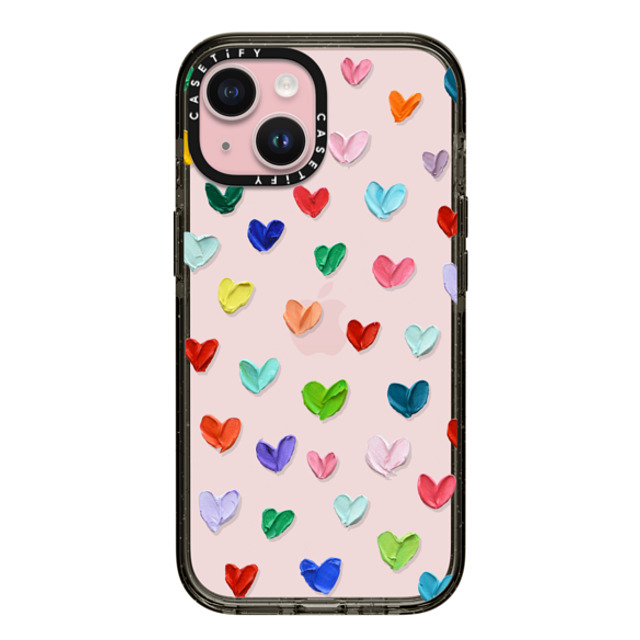 Ann Marie Coolick x CASETiFY iPhone 15 ケース ブラック インパクトケース Polka Daub Hearts